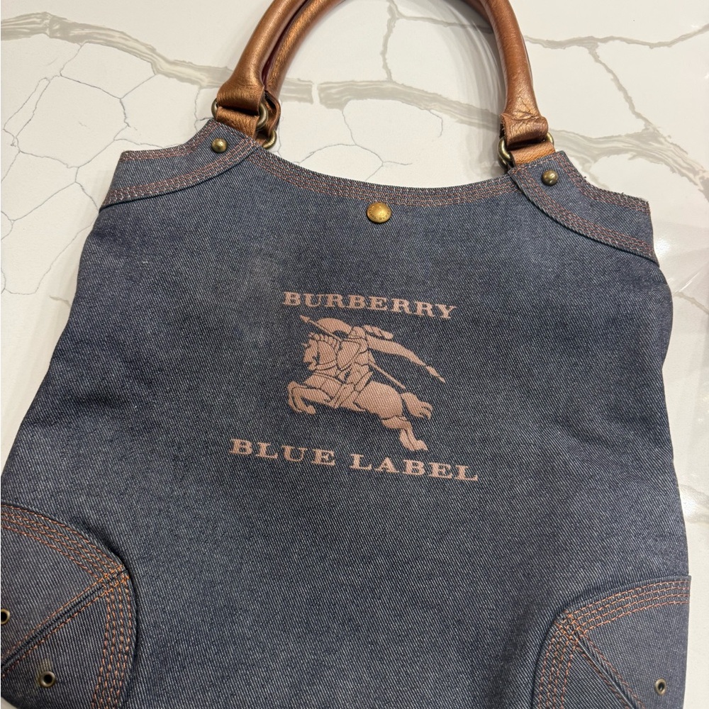 BURBERRY Blue Label Vintage Denim Tote Bag